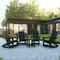 Flash Furniture 4 Modern Black Adirondack Rockers & Side Table JJ-C14709-4-T14001-BK-GG - alternate 1